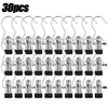 30 pieces of stainless steel clothespins with hooks for space-saving laundry drying