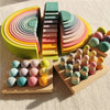 Rainbow Stacking Blocks & Peg Dolls Set – Natural Wooden Toy