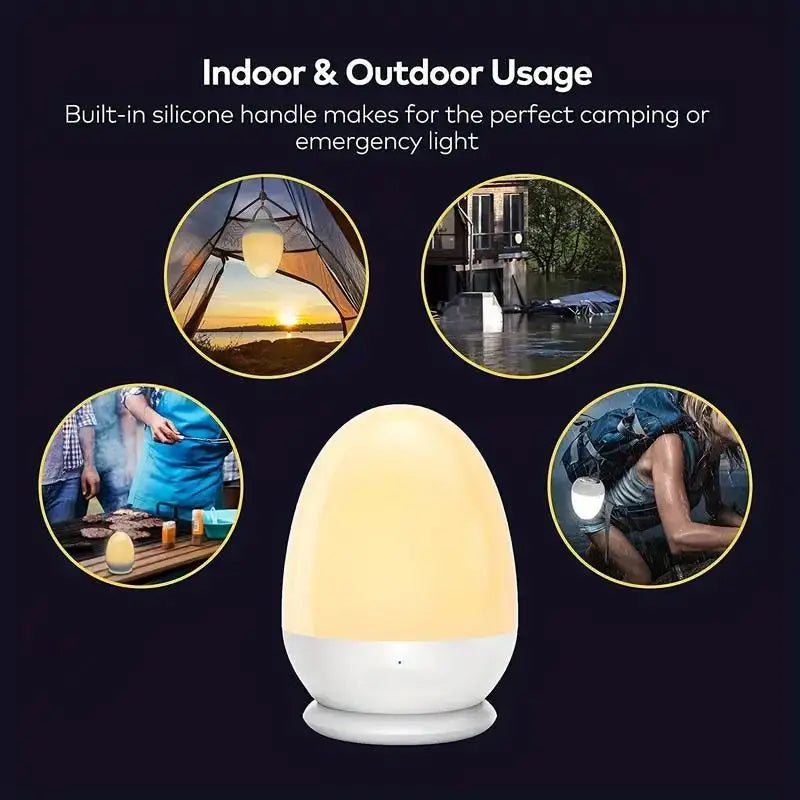 Rechargeable Egg Night Light with 7 Colors & Dimming