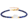 Natural Stone Bead Bracelet with Adjustable Lace-Up Closure