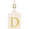 Personalized Embroidered Leather Luggage Tag with Letter Initial