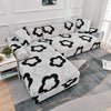 Printed L-Shape Sofa Cover with Elastic Edge