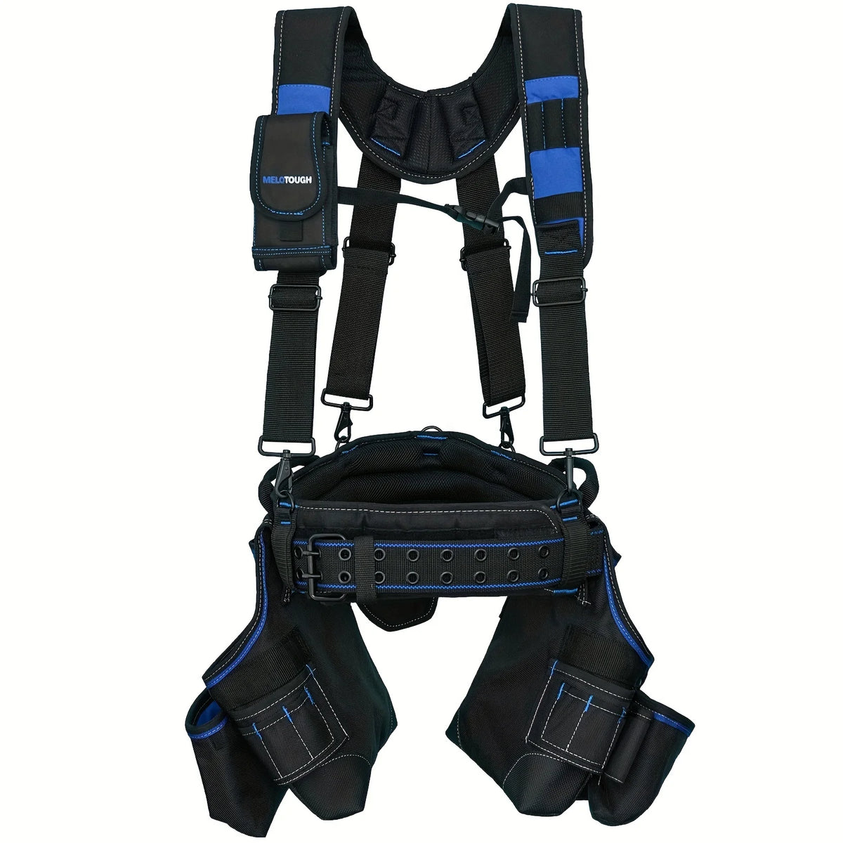 Heavy-Duty Carpenter Tool Belt with Suspenders and Pouch Set
