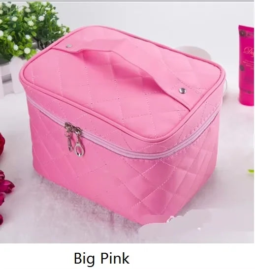 Quilted Cosmetic Bag with Large Capacity for Travel and Organization