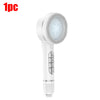 A white 4-mode high-pressure handheld shower head with silicone nozzles and a textured spray pattern.