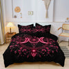 Gothic Triple Moon Starry Duvet Cover Set – Purple Botanical Mandala Bedding