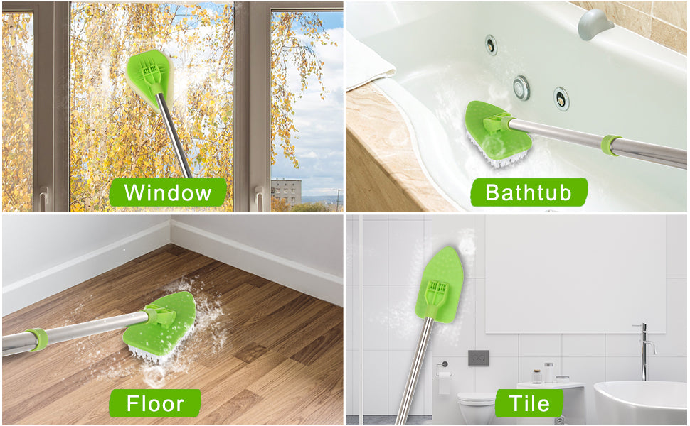 Adjustable Telescopic Cleaning Brush with Interchangeable Heads