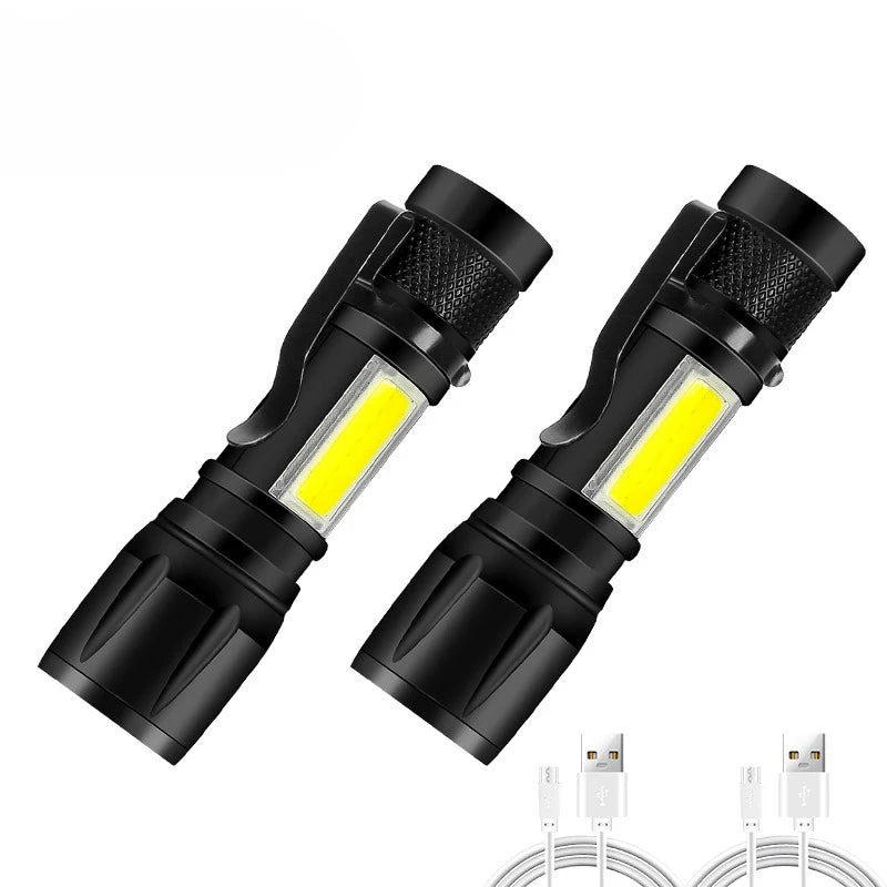 Rechargeable LED Flashlight with LCD Display and Zoom