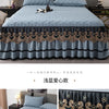 Gold Embroidered Lace Bed Skirt with Heart Pattern