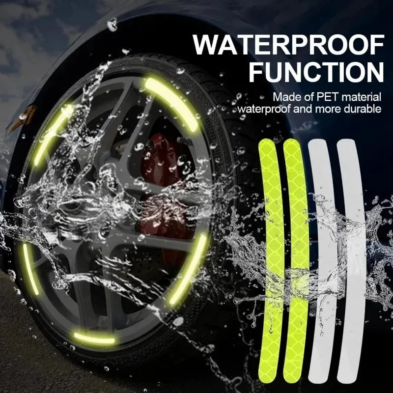 Multicolor Reflective Wheel Hub Stickers for Cars and Motorcycles