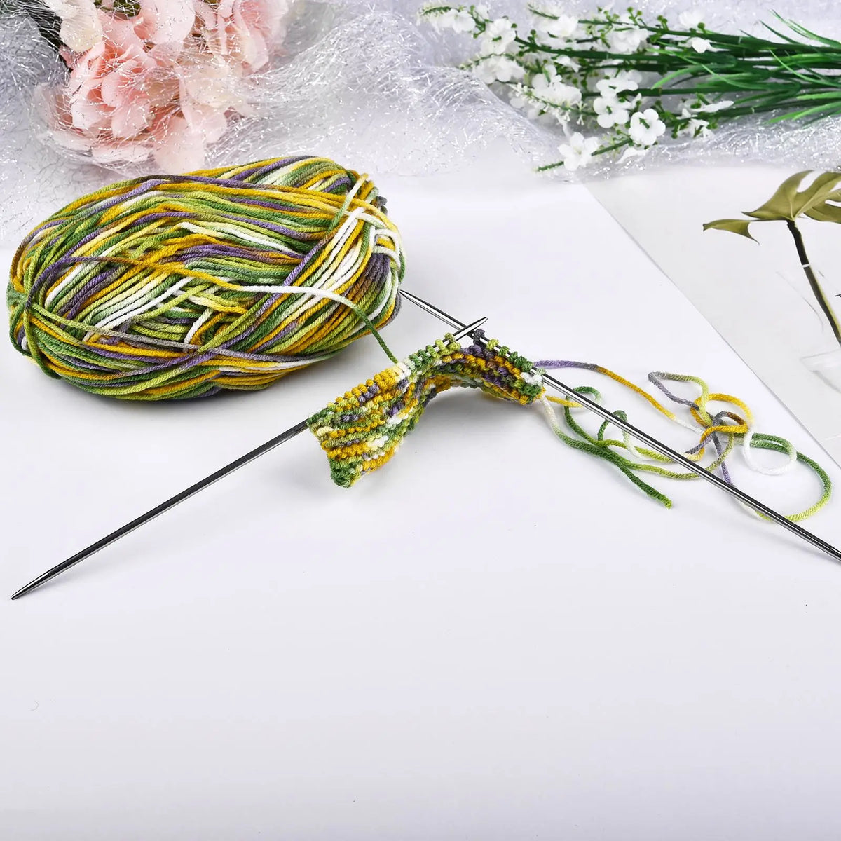 Stainless Steel Knitting Needle Set (20cm, 2–5mm)
