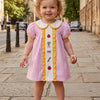 Girls Embroidered Plaid A-Line Dress with Peter Pan Collar
