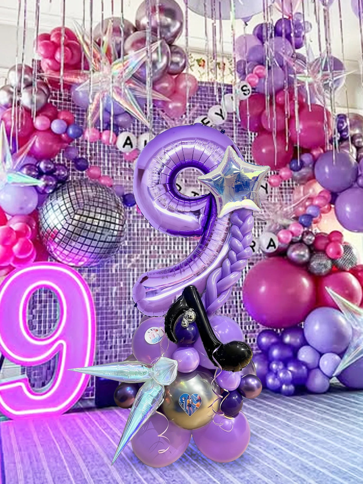 33-Piece K-Pop Music Theme Balloon Pillar Set for Party Decor