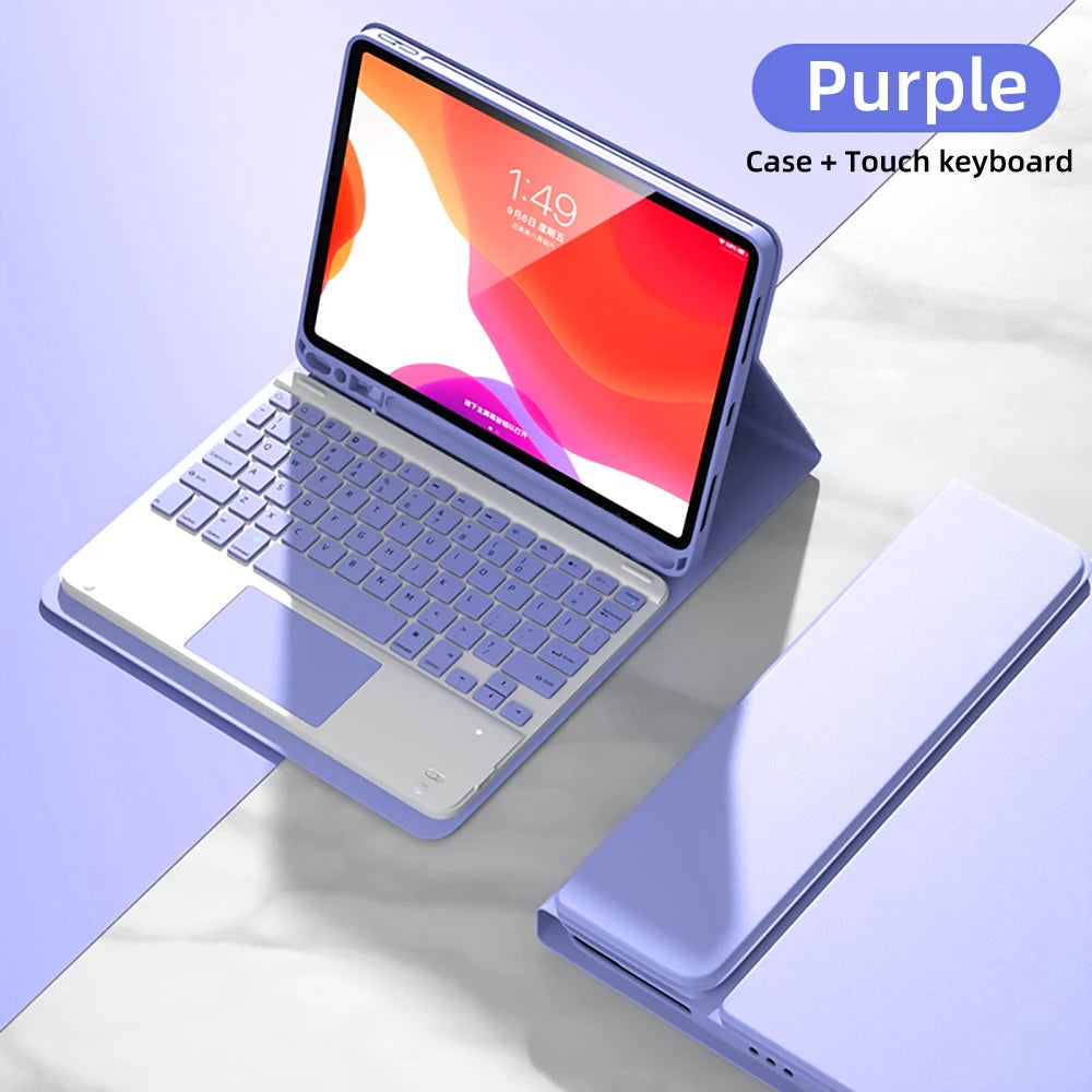 iPad Keyboard Case with Detachable Bluetooth Keyboard and Mouse
