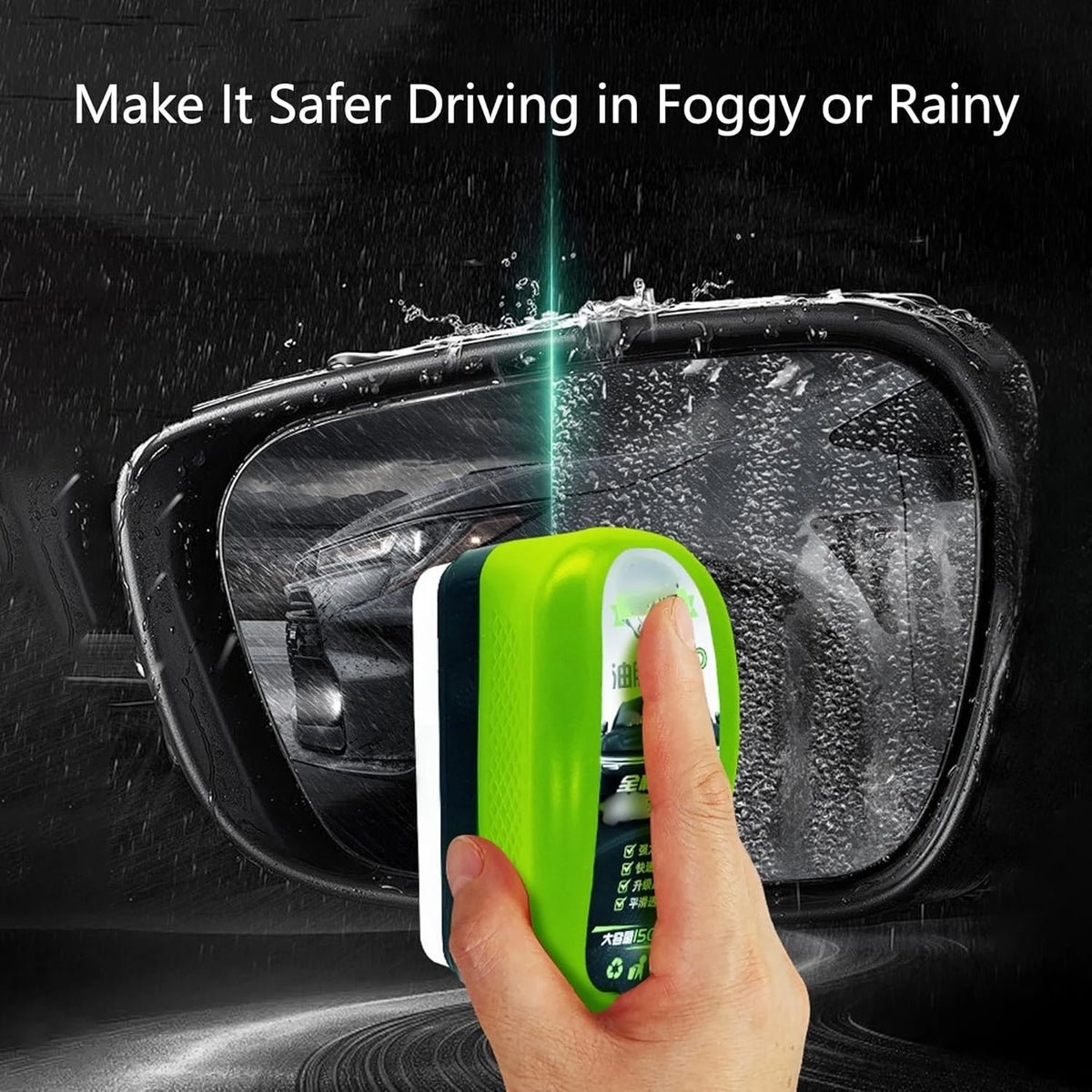 Car Windshield Oil Film Cleaning Brush with Sponge Applicator