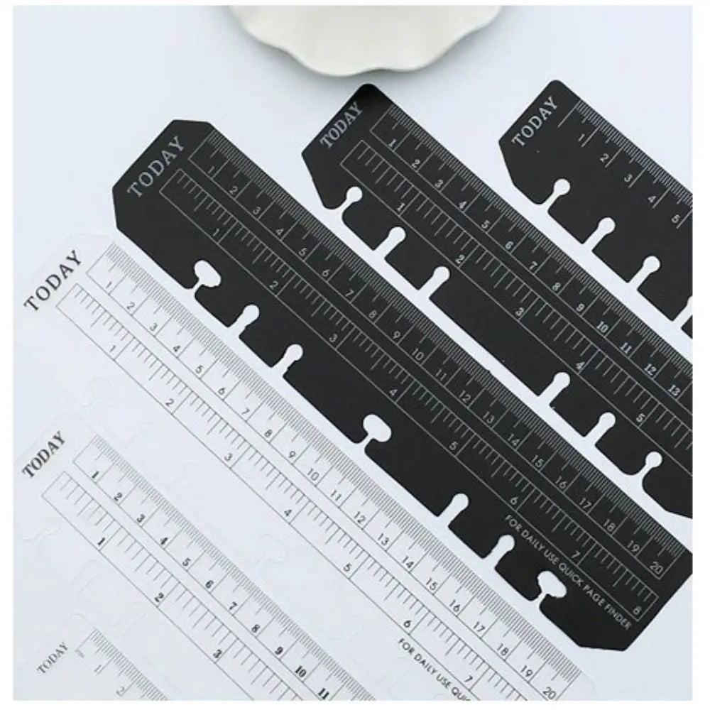 Multifunctional Transparent PVC Bookmark Ruler for Loose-Leaf Notebooks