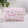 Bowknot Print Makeup Bag - Large Capacity Travel Toiletry Organizer