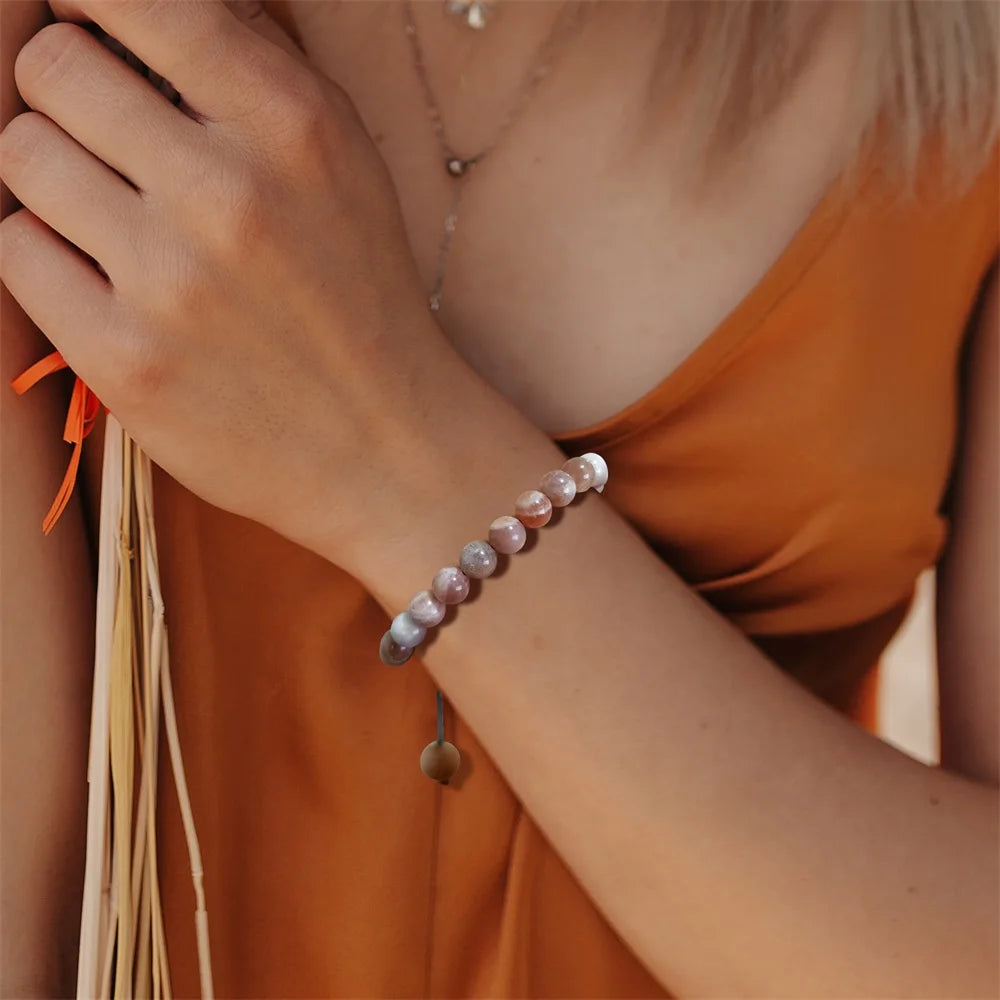 Natürliche Stein-Verstellbare Perlenarmbänder