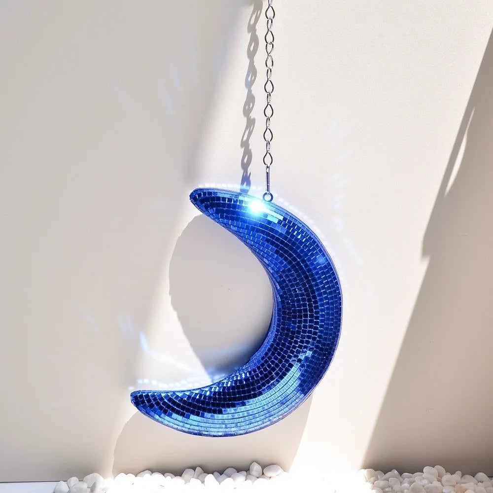Handcrafted Glass Crescent Moon Hanging Decoration