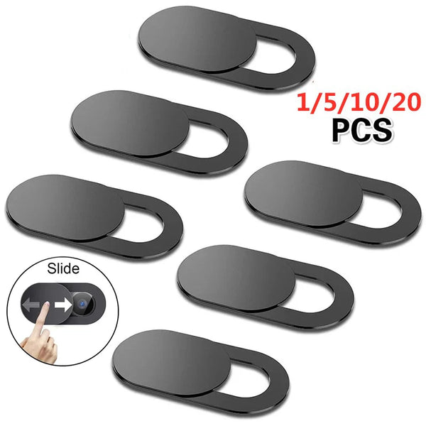Cubiertas magnéticas delgadas negras para webcam, paquete de veinte.