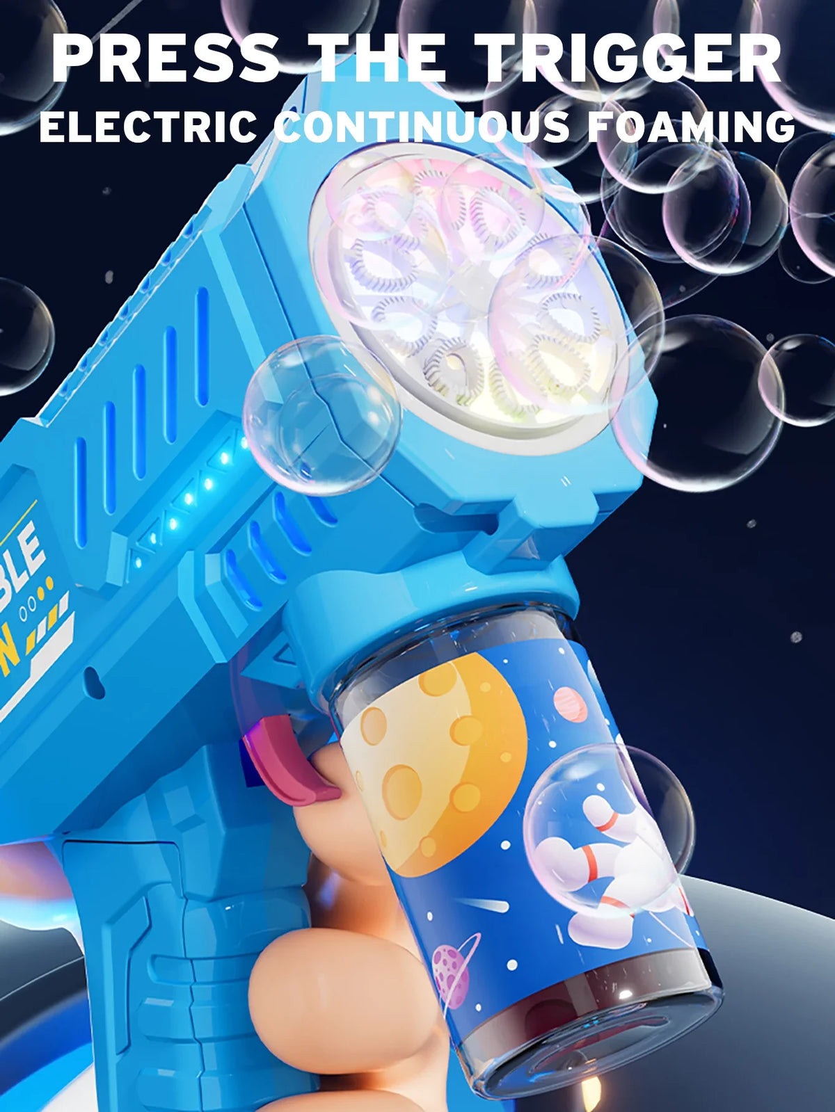 Automatic Bubble Blower Gun with Rocket Launcher