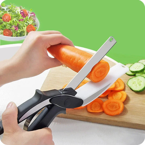 Tijeras de Cocina de Acero Inoxidable con Tabla de Cortar Integrada