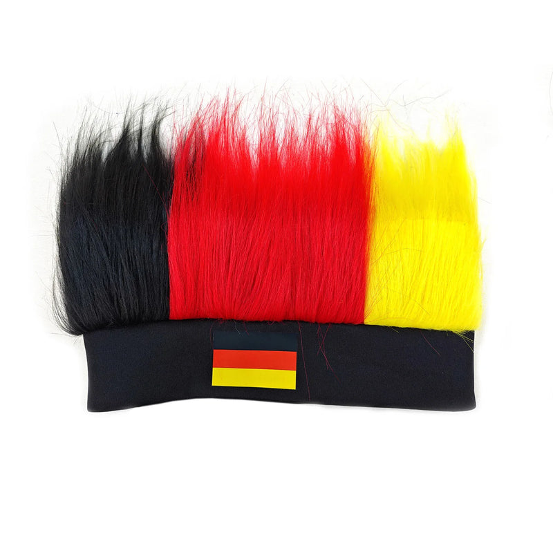 Bandeau Perruque en Fausse Fourrure avec Drapeau National