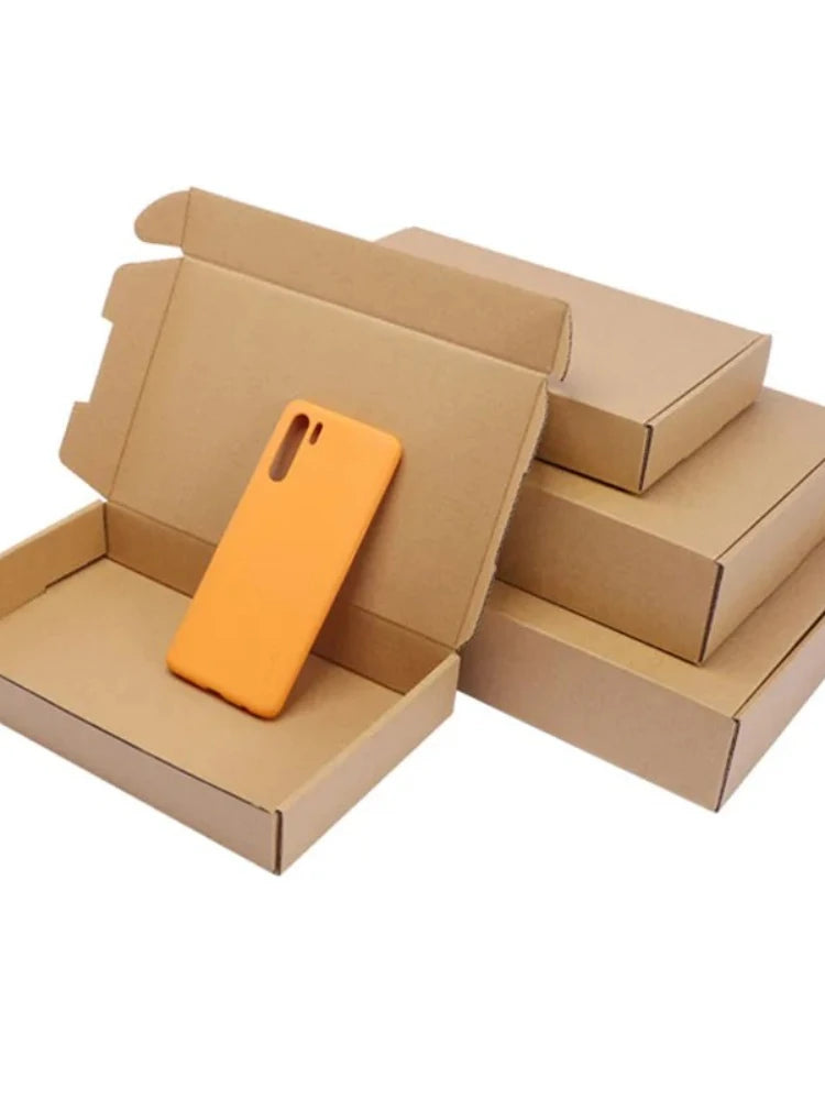 Set of 10 Natural Kraft Cardboard Boxes for Gifts & Storage