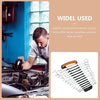 A white heavy-duty wrench organizer tray with multiple wrenches is shown in a close-up view.