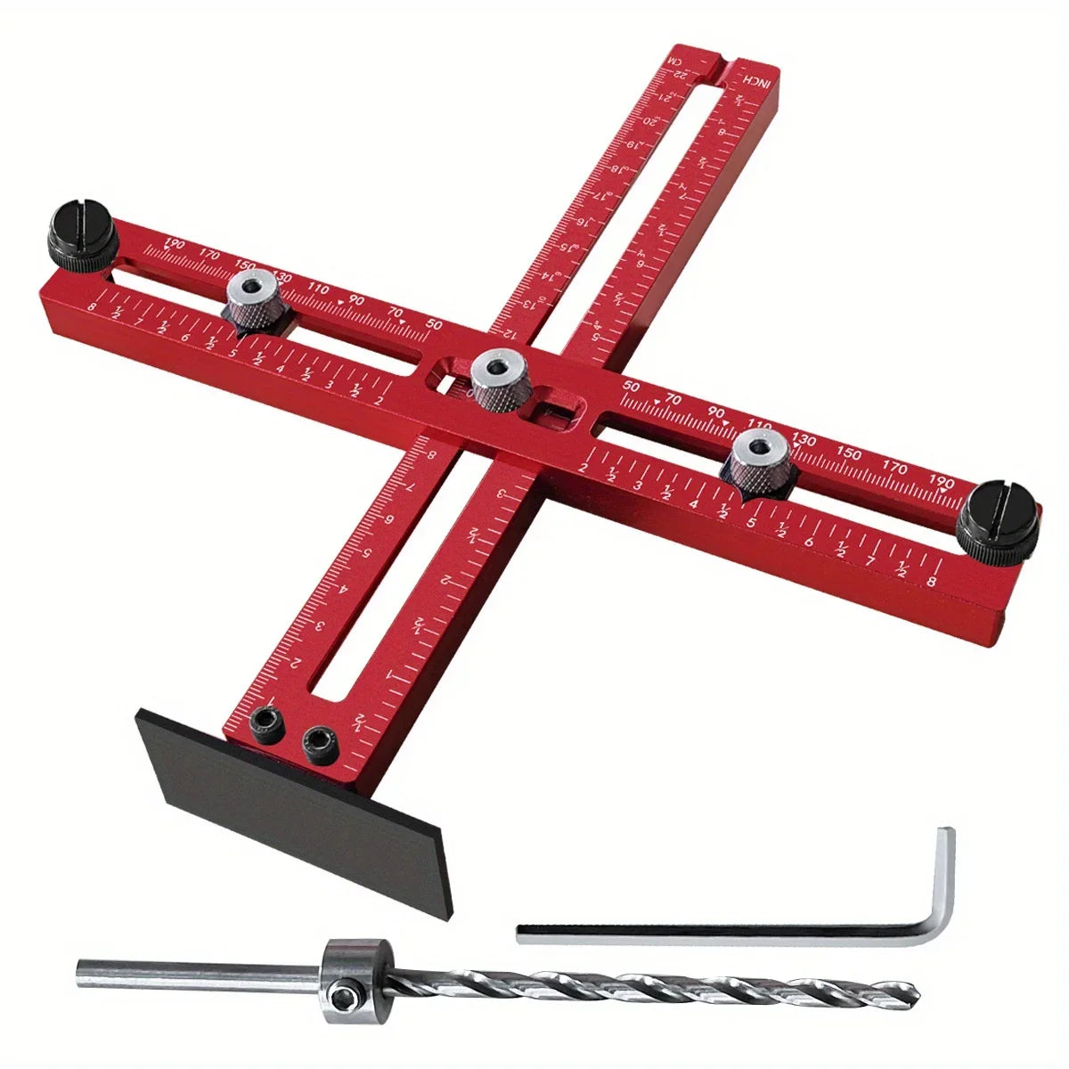 Adjustable Aluminum Cabinet Handle Jig with Drill Guide