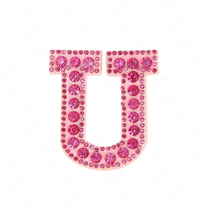 Pearl Rhinestone Letter Patches – Iron-On 3D DIY Embellishments