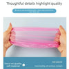 Hands hold a pink disposable waterproof shower cap made of soft, durable material.