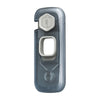 A clear plastic child safety cabinet with a round opening and a hexagonal 360 degree lock feature.