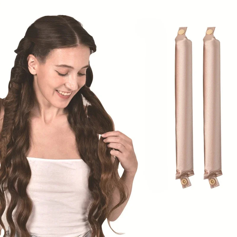 Heatless Satin Hair Curlers for Overnight Styling