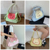 A light blue nylon messenger bag with a yellow accent is shown in various colors and styles.
