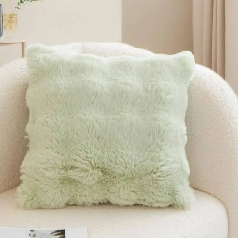 Plush Faux Fur Throw Pillow Cover