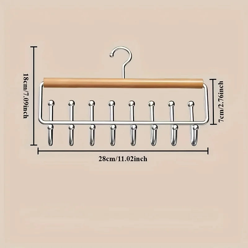Wall-Mounted Metal Coat Rack with 8 Hooks
