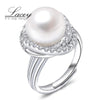Elegant Freshwater Pearl Ring in Sterling Silver