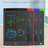A set of five black, red, blue, and green 12-inch LCD writing tablets displaying mathematical equations and drawings.