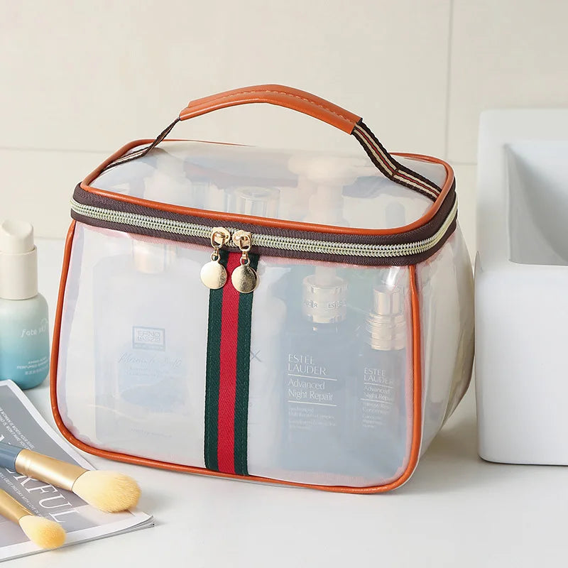Clear Waterproof PVC Cosmetic Bag with Handle