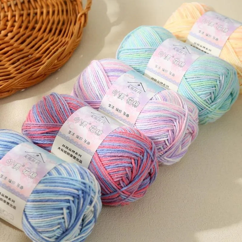 Combed Cotton Blend Gradient Yarn – 4-Ply, 50g Balls