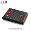 Black carbon fiber slim leather bi-fold wallet with RFID protection features