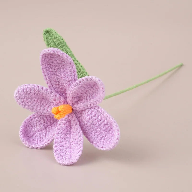 Handcrafted Crochet Tulip Bouquet – Artificial Knitted Flowers for Home Décor & Gifting