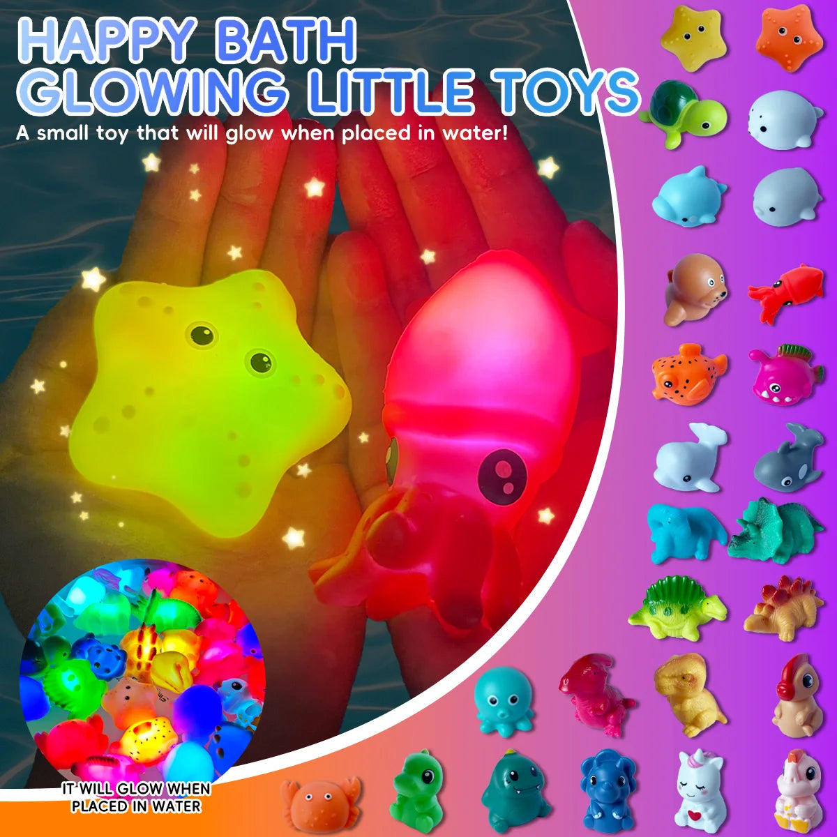 Dinosaur LED Bath Toy with Color-Changing Lights