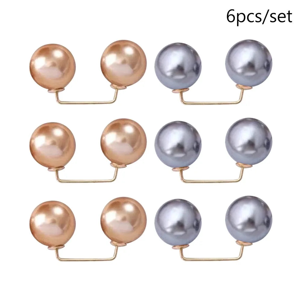 Pearl Brooch Pin Set – Versatile Double-Head Clips for Style and Function