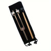 A black case holding a set of tuning forks, including 256Hz and C frequency forks.