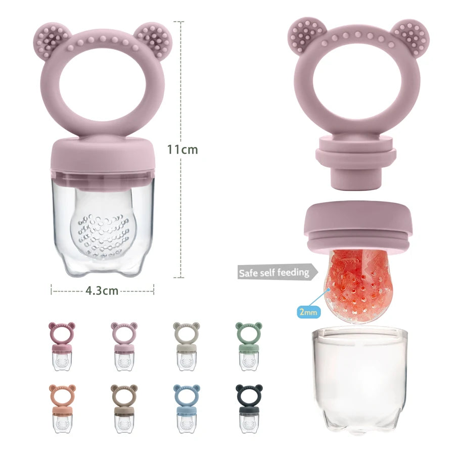 Silicone Baby Fruit Feeder with Protective Cover