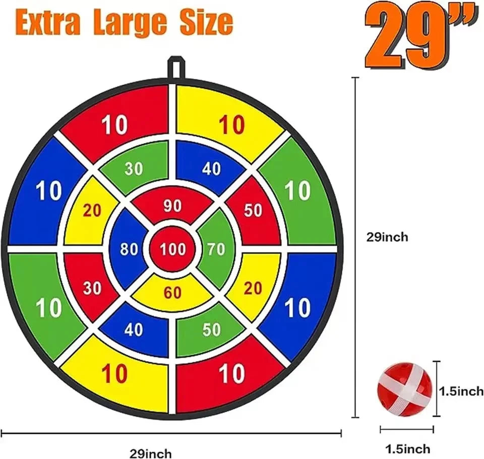 Sticky Ball Dart Board Set for Kids – Double-Sided Educational Family Game