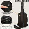 Oxford Sling Bag for Men with Zippered Phone Pocket