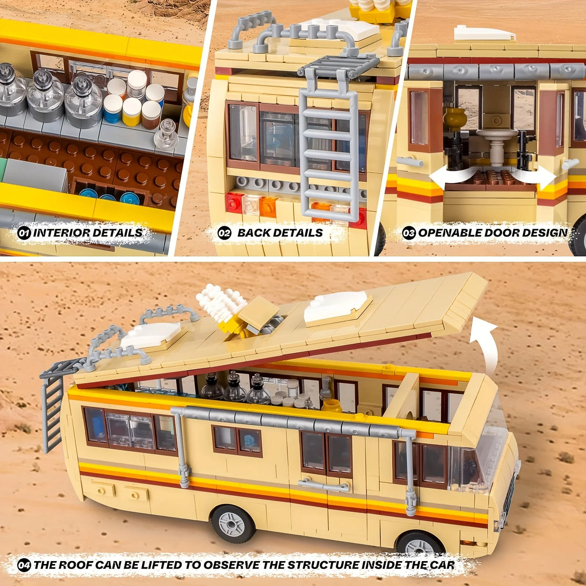 Building Block RV Set - 986 Pieces, DIY Collectible Model